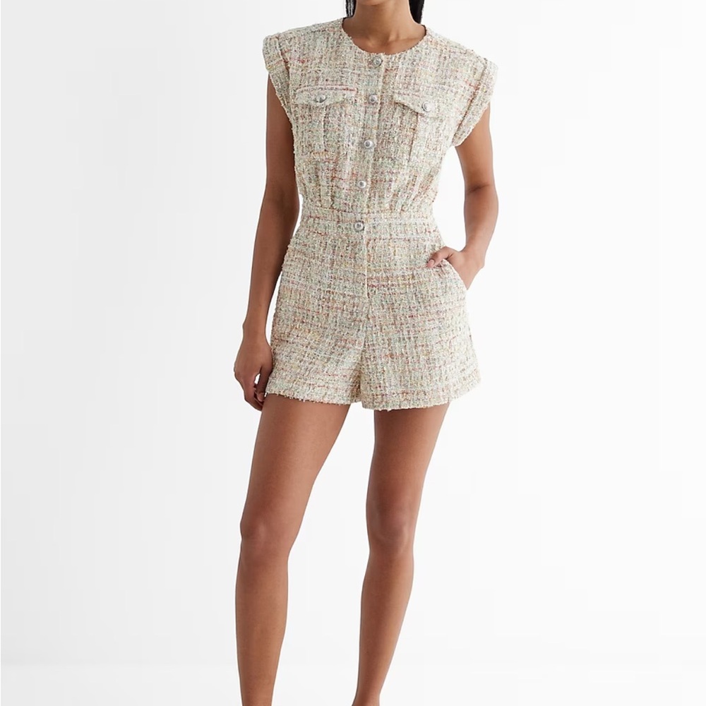 TWEED BUTTON UP ROMPER